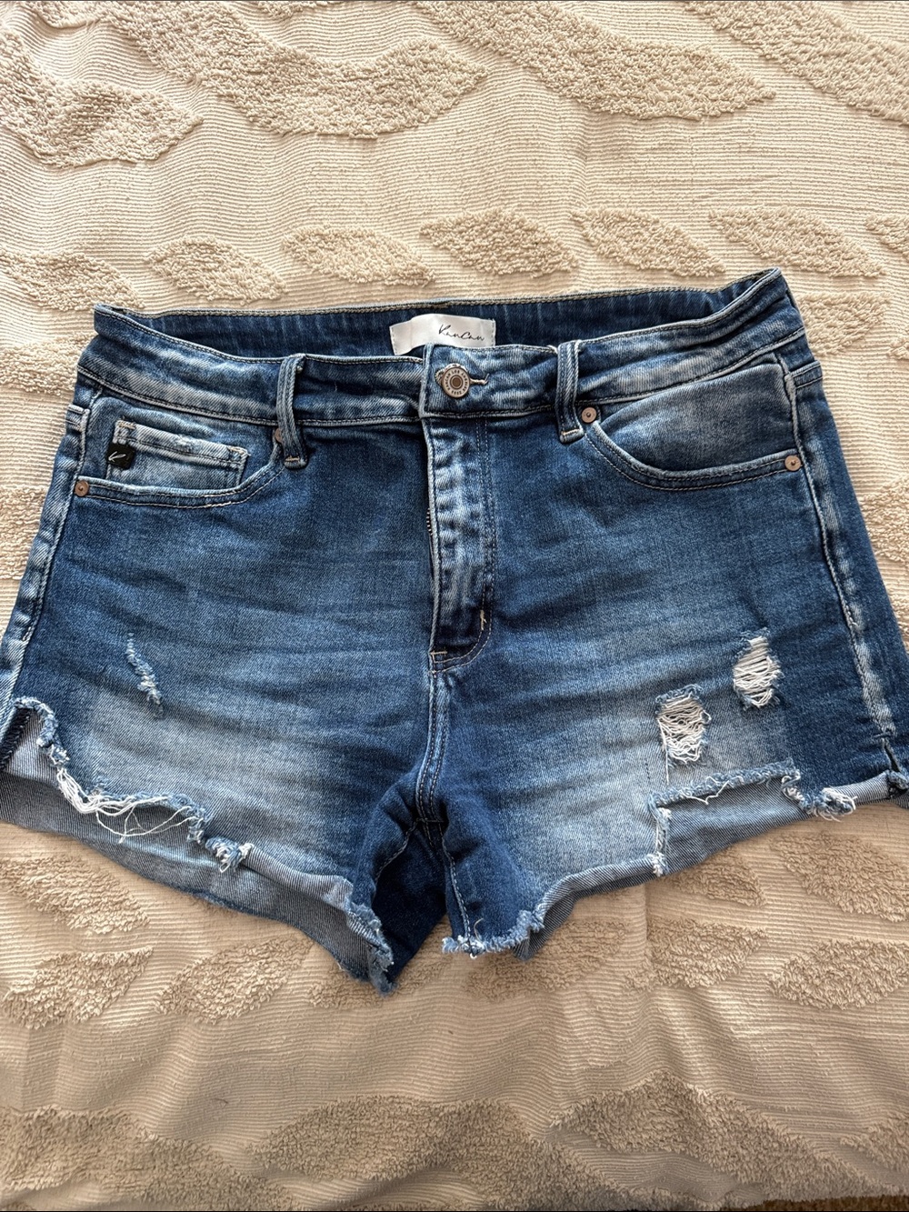 KanCan Blue Distressed Denim Cutoff Shorts